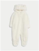 Faux Fur Hooded Pramsuit (0-12 Mths)