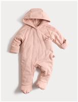 Cotton Rich Hooded Wrap Pramsuit (0-12 Mths)