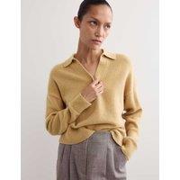 Mohair Blend Collared V-Neck Jumper
