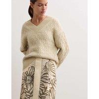 Alpaca Cashmere Stitch V-Neck Jumper