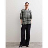 Viscose Grid Check Knitted Tee