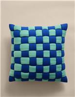 Pure Cotton Basketweave Quilted Cushion
