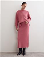 Pure Merino Wool Knitted Midi Skirt