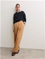 Twill Pleat Front Straight Leg Trousers
