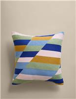 Pure Cotton Geometric Embroidered Cushion