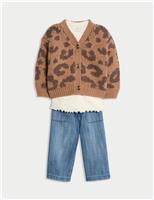 3pc Leopard Print Cardigan Outfit (0 Mths-6 Yrs)