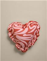Cotton Rich Printed Frilly Heart Cushion