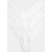 M&S 3pk Jasmine Lace Miami Knickers White