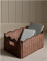 Rattan Scallop Rectangular Basket