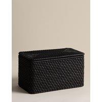 M&S Rattan Rectangular Storage Box Black