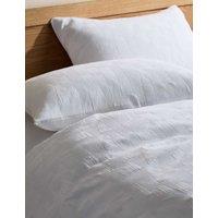 M&S Pure Cotton Waffle Abstract Bedding Set White