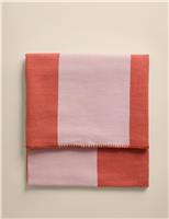 Wool Blend Woven Striped Large Throw