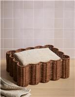 Medium Scalloped Rattan Tray