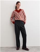 Pure Wool Straight Leg Trousers