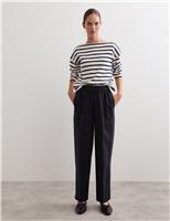 Pure Wool Elasticated Waist Tapered Fit Trousers