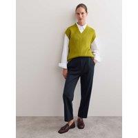 Wool Blend Ponte Slim Fit Trousers