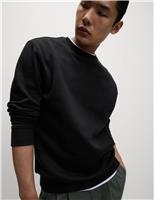 Cotton Rich Relaxed Fit Crew Neck Sweatshirt