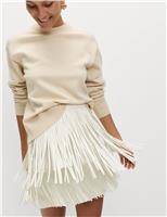 Fringe Detail Mini Skirt
