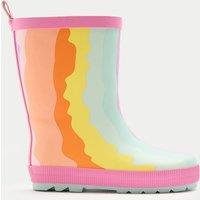 M&S Kids' Wavy Patterned Wellies (4 Small - 2 Large) Pink Mix