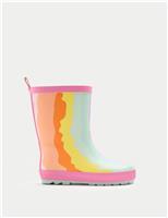 Kids Wavy Patterned Wellies (4 Small - 2 Large)