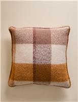 Faux Mohair Brushed Checked Cushion