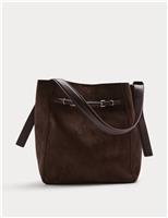 Suedette Buckle Tote Bag