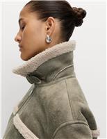 Faux Shearling Aviator Jacket