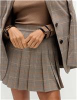 Checked Pleated Mini Skirt