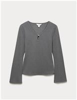 Keyhole Cosy Flute Sleeves Top