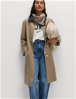 Checked Collared Car Coat