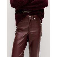 Faux Leather Straight Leg Trousers