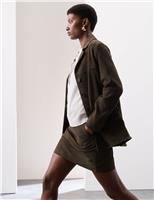 Suede Mini A-Line Skirt