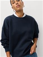 Cotton Rich Crew Neck Relaxed Sweatshirt