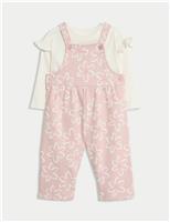 2pc Cotton Rich Floral Dungaree Outfit (0 Mths - 3 Yrs)
