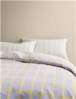 Cotton Blend Modern Check Bedding Set