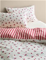 Cotton Blend Cherries Reversible Bedding Set