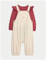 2pc Pure Cotton Heart Dungaree Outfit (0 Mths - 3 Yrs)