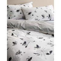 M&S Cotton Rich Halloween Printed Bedding Set Black Mix