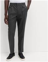 Cotton Blend Smart Elasticated Waist Trousers