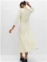 Cotton Rich Jersey Ribbed Midi Skater Dress