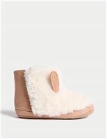 Baby Riptape Faux Fur Pram Shoes (0-18 Months)
