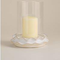 Frill Ceramic Hurricane Candle Holder