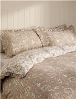 Brushed Cotton Printed Ruffle Edge Bedding Set