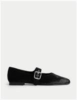Hair On Leather Buckle Flat Ballet Pumps