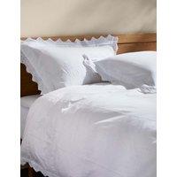 M&S Pure Cotton Vintage Lace Embroidered Bedding Set White