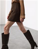 Wool Blend Mini A-Line Skirt