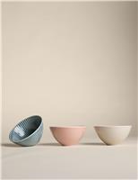 Set of 3 Reactive Striped Nibble Bowls