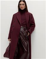 Double Breasted Longline Coat With Wool
