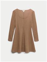 Jersey Cosy Scoop Neck Mini Skater Dress