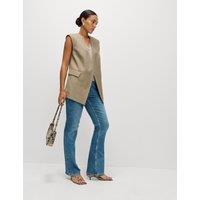 V-Neck Button Through Longline Waistcoat